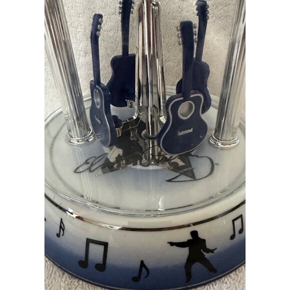 Elvis Presley Pendulum Clock 25th Anniversary Blue Silver Glass Works See Video - Picture 4 of 8
